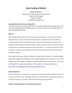 Sand Casting of Metals