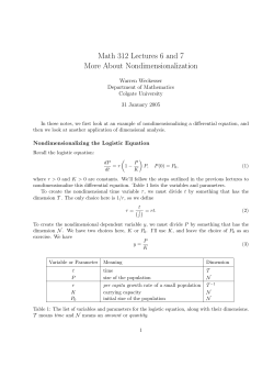 Nondimensionalize the logistic equation