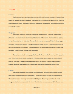 PANAMA Location Geography Climate
