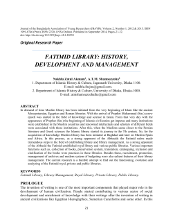 FATIMID LIBRARY: HISTORY, DEVELOPMENT AND MANAGEMENT