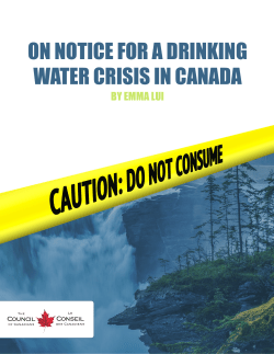 on notice for a drinking water crisis in canada