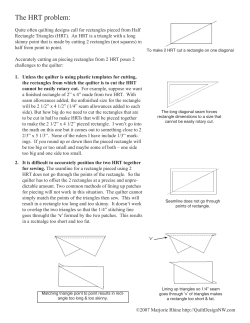 The HRT problem - Quilt Design NW