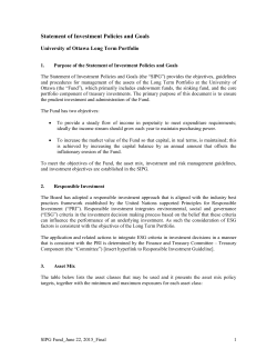 Statement of Investment Policies and Goals