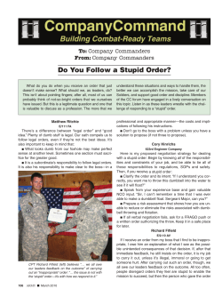 Do You Follow a Stupid Order?