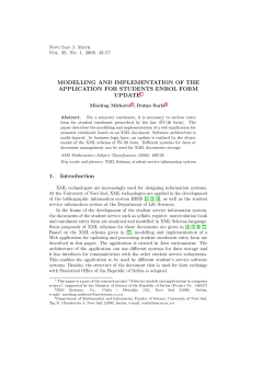 Modelling and implementation of the application for students enrol