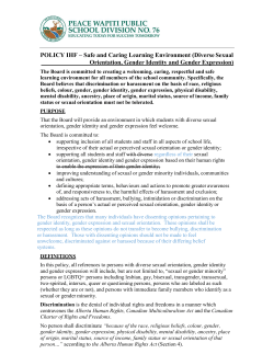 Policy IHF - Safe and Caring Learning Evnironment (Diverse Sexual