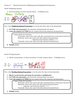 Section 5.2 Rational Expressions