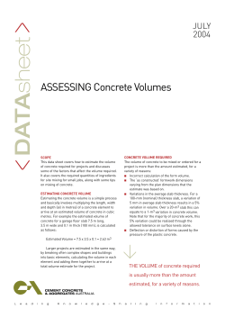 Assessing Concrete Volumes