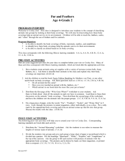 Fur and Feathers Age 4-Grade 2