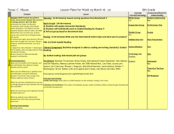 Name: C. Mason Lesson Plans for Week 29 March 16