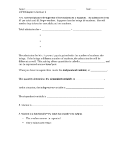 Understanding Relations and Functions ()