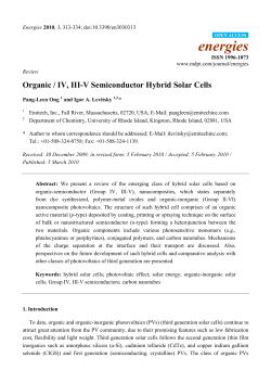 Organic / IV, III-V Semiconductor Hybrid Solar Cells
