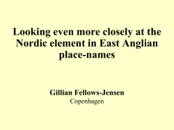 Scandinavian Place-Names and Personal Names during the Viking