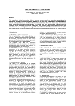DIRECTION SENSITIVITY OF ANEMOMETERS Harald Mellinghoff