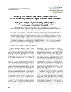 Primary and Secondary Exercise Dependence in a