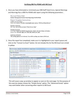 10c-Verifying Staff Responsibility 090 Pre-PEIMS with MS