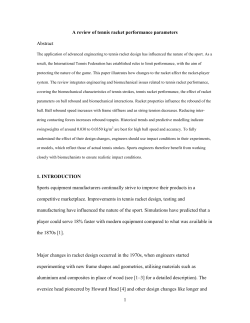 A review of tennis racket performance parameters