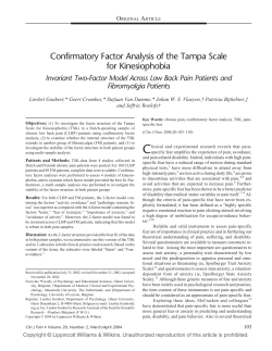 Confirmatory Factor Analysis of the Tampa Scale for Kinesiophobia