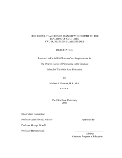 SUCCESSFUL TEACHERS OF SPANISH WHO COMMIT TO THE