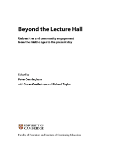 Beyond the Lecture Hall - Faculty of Education