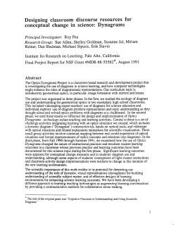 Designing classroom discourse resources for conceptual change in