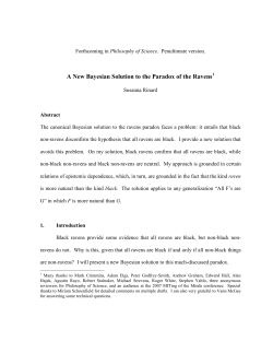 A New Bayesian Solution to the Paradox of the Ravens