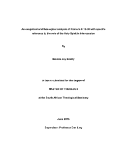 An exegetical and theological analysis of Romans 8:18