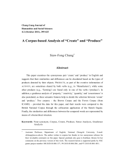 A Corpus-based Analysis of &ldquo;Create&rdquo; and &ldquo;Produce&rdquo;