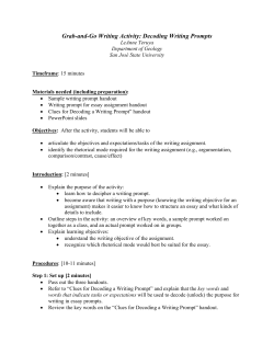 Grab-and-Go Writing Activity: Decoding Writing Prompts