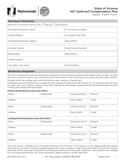 State of Arizona 457 Deferred Compensation Plan Death Claim Form