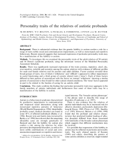 Personality traits of the relatives of autistic probands