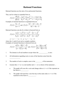 Rational Functions