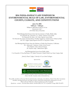 2016 india-hawaiʻi law symposium: environmental rule of law