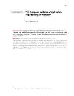 *Agostina Lodde The European systems of real estate registration