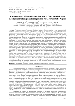 Environmental Effects of Petrol Stations at Close Proximities to
