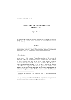 Bacon`s idea and Newton`s practice of induction