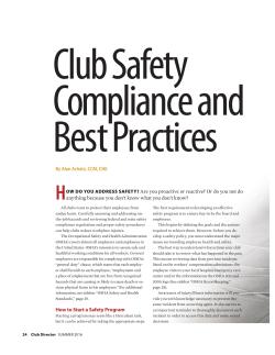 Club Safety Compliance and Best Practices