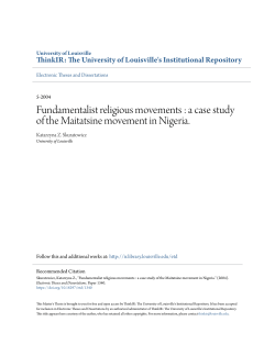 Fundamentalist religious movements : a case study of the