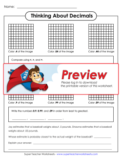 Thinking About Decimals - Super Teacher Worksheets