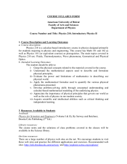 PHYS 210 - American University of Beirut
