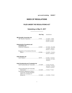 index of regulations - Alberta Queen`s Printer