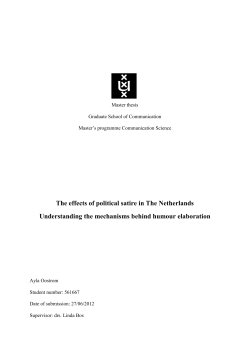 The effects of political satire in The Netherlands - UvA-DARE