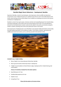 Namibia Magic Desert Adventure &ndash; Swakopmud
