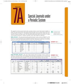 Special Journals under a Periodic System