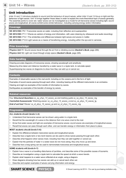 Unit 14 &ndash; Waves