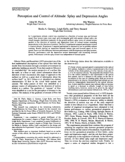 Perception and Control of Altitude: Splay and Depression Angles