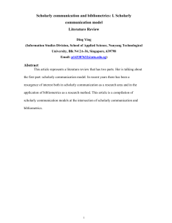 Scholarly communication and bibliometrics