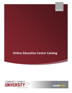 Course Catalog - The Independent Community Bankers of America