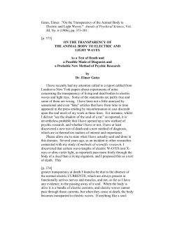 On the Transparency of the Animal Body to Electric