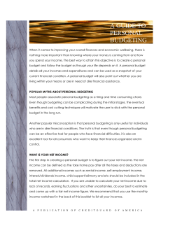 Guide To Personal Budgeting